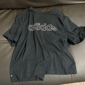 Girls black Adidas logo tee